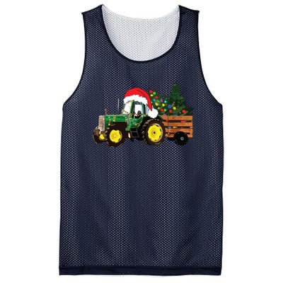 Christmas Farm Tractor Christmas Tree Lights Santa Farmer Mesh Reversible Basketball Jersey Tank