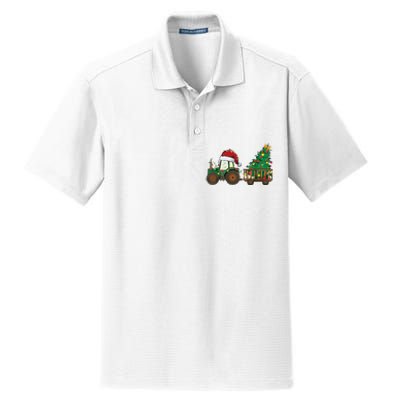 Christmas Farm Tractor Xmas Tree Lights Santa Hat Farmer Dry Zone Grid Polo