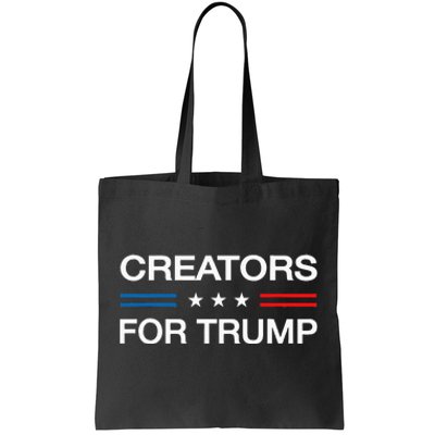 Creators For Trump 2024 Funny Election Content Creator Vote Tote Bag