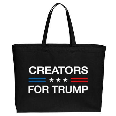 Creators For Trump 2024 Funny Election Content Creator Vote Cotton Canvas Jumbo Tote