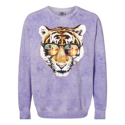 Cool Funny Tiger Tropical Sunglasses Colorblast Crewneck Sweatshirt