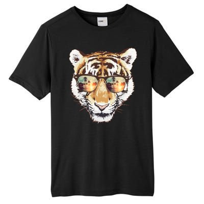 Cool Funny Tiger Tropical Sunglasses Tall Fusion ChromaSoft Performance T-Shirt