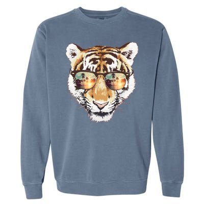 Cool Funny Tiger Tropical Sunglasses Garment-Dyed Sweatshirt