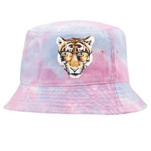 Cool Funny Tiger Tropical Sunglasses Tie-Dyed Bucket Hat