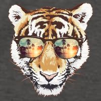 Cool Funny Tiger Tropical Sunglasses Vector Backpack
