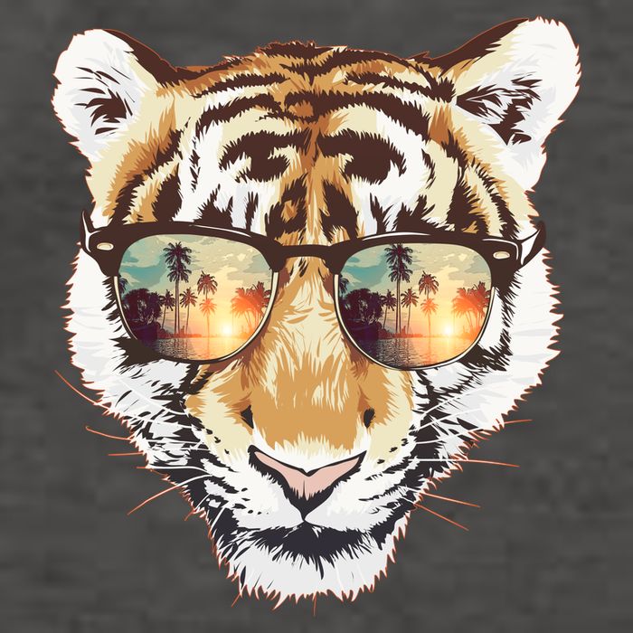 Cool Funny Tiger Tropical Sunglasses Vector Backpack