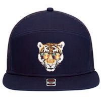 Cool Funny Tiger Tropical Sunglasses 7 Panel Mesh Trucker Snapback Hat