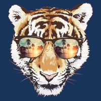 Cool Funny Tiger Tropical Sunglasses 7 Panel Mesh Trucker Snapback Hat