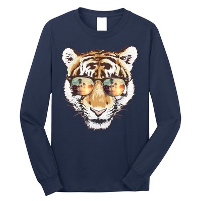 Cool Funny Tiger Tropical Sunglasses Long Sleeve Shirt