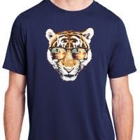 Cool Funny Tiger Tropical Sunglasses Adult ChromaSoft Performance T-Shirt