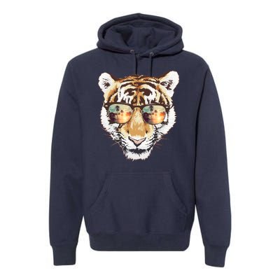 Cool Funny Tiger Tropical Sunglasses Premium Hoodie