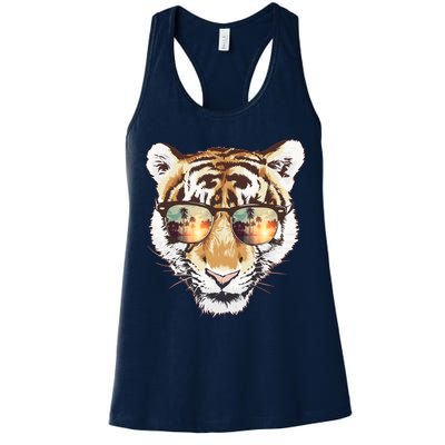 Cool Funny Tiger Tropical Sunglasses Womens Tank Top
