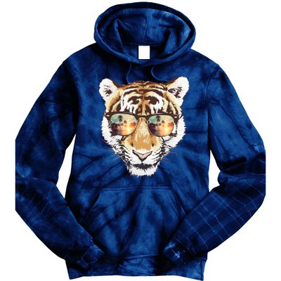 Cool Funny Tiger Tropical Sunglasses Tie Dye Hoodie