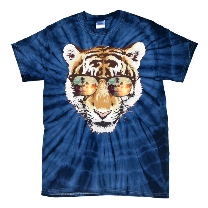 Cool Funny Tiger Tropical Sunglasses Tie-Dye T-Shirt