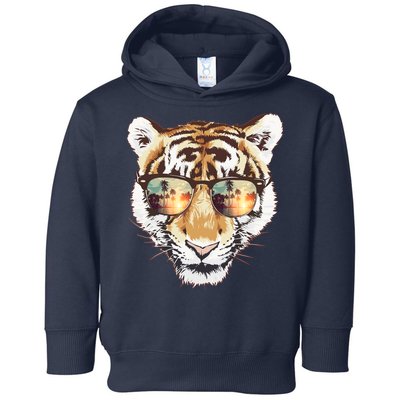Cool Funny Tiger Tropical Sunglasses Toddler Hoodie