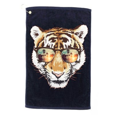 Cool Funny Tiger Tropical Sunglasses Golf Towel