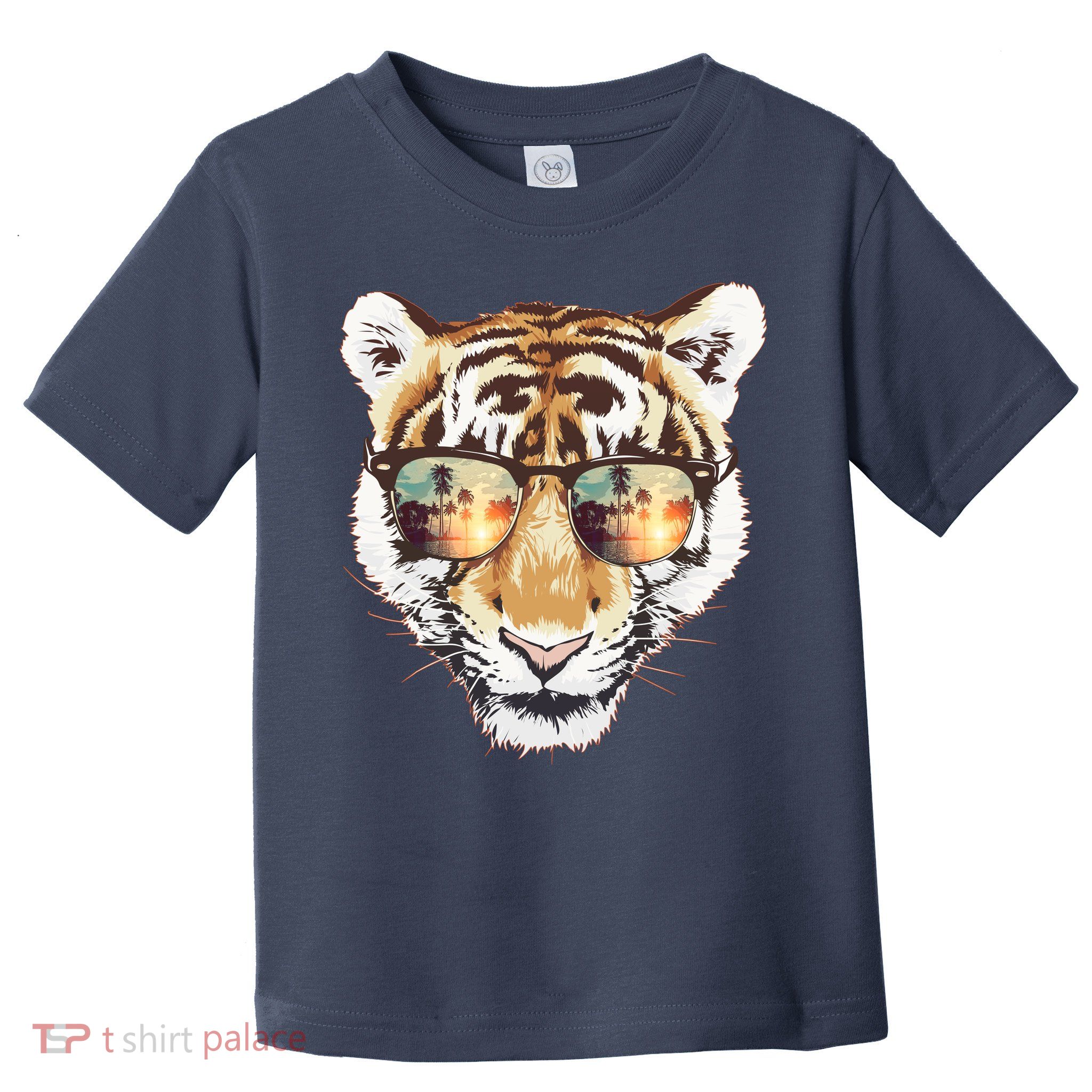 Cool Funny Tiger Tropical Sunglasses Toddler T-Shirt