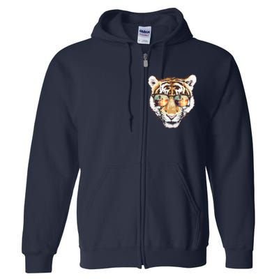 Cool Funny Tiger Tropical Sunglasses Full Zip Hoodie