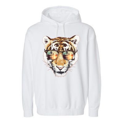 Cool Funny Tiger Tropical Sunglasses Garment-Dyed Fleece Hoodie