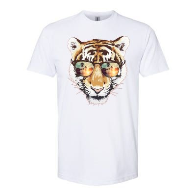 Cool Funny Tiger Tropical Sunglasses Softstyle CVC T-Shirt