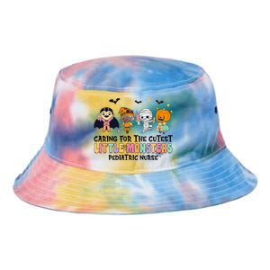 Caring For The Little Monsters Pediatric Nurse Halloween Tie Dye Newport Bucket Hat