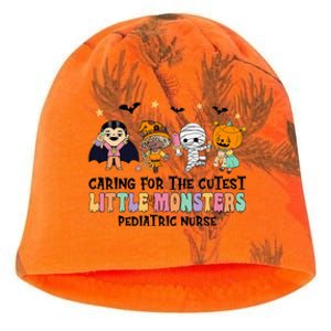 Caring For The Little Monsters Pediatric Nurse Halloween Kati - Camo Knit Beanie