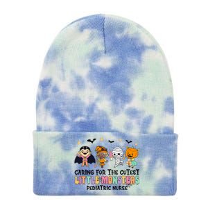 Caring For The Little Monsters Pediatric Nurse Halloween Tie Dye 12in Knit Beanie