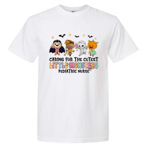 Caring For The Little Monsters Pediatric Nurse Halloween Garment-Dyed Heavyweight T-Shirt