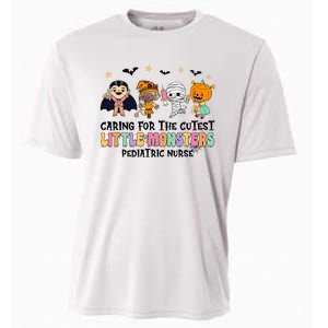 Caring For The Little Monsters Pediatric Nurse Halloween Cooling Performance Crew T-Shirt