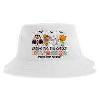 Caring For The Little Monsters Pediatric Nurse Halloween Sustainable Bucket Hat