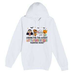 Caring For The Little Monsters Pediatric Nurse Halloween Premium Pullover Hoodie