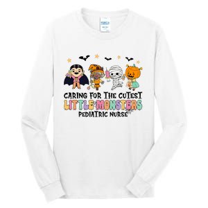 Caring For The Little Monsters Pediatric Nurse Halloween Tall Long Sleeve T-Shirt