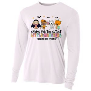 Caring For The Little Monsters Pediatric Nurse Halloween Cooling Performance Long Sleeve Crew