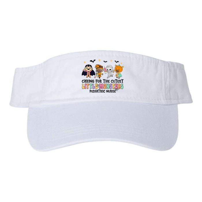 Caring For The Little Monsters Pediatric Nurse Halloween Valucap Bio-Washed Visor