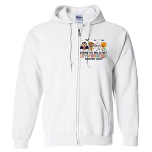 Caring For The Little Monsters Pediatric Nurse Halloween Full Zip Hoodie