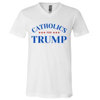 Catholics For Trump Usa Election V-Neck T-Shirt