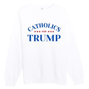 Catholics For Trump Usa Election Premium Crewneck Sweatshirt