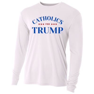 Catholics For Trump Usa Election Cooling Performance Long Sleeve Crew