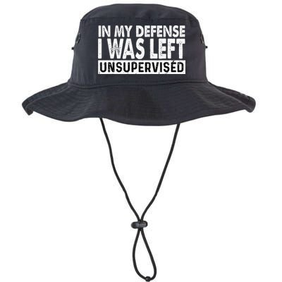 Cool Funny Tee In My Defense I Was Left Unsupervised Bucket Hat