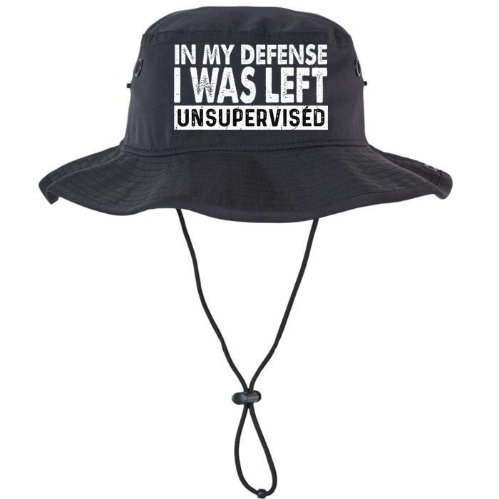 Cool Funny Tee In My Defense I Was Left Unsupervised Bucket Hat