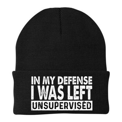 Cool Funny Tee In My Defense I Was Left Unsupervised Beanie