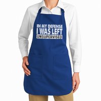 Cool Funny Tee In My Defense I Was Left Unsupervised Apron