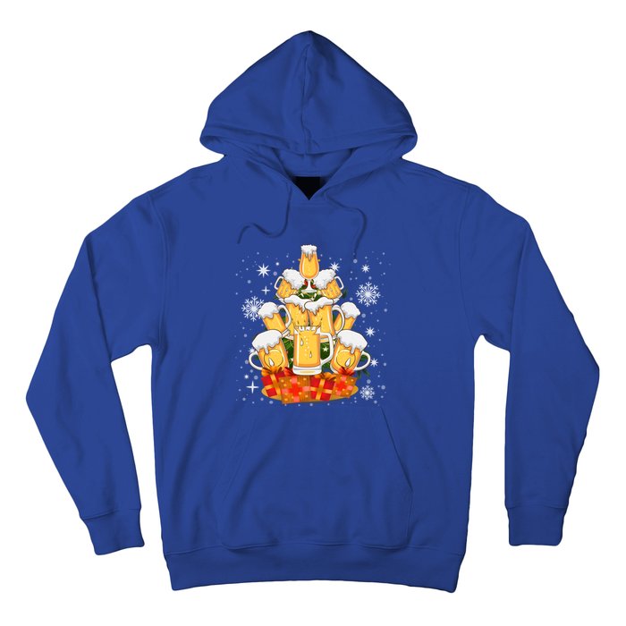 Christmas Fir Tree With Beer Ugly Xmas Beer Gift Hoodie