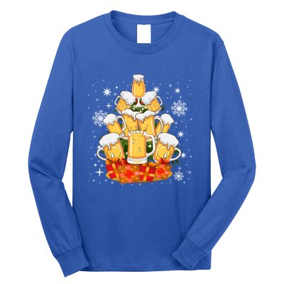 Christmas Fir Tree With Beer Ugly Xmas Beer Gift Long Sleeve Shirt