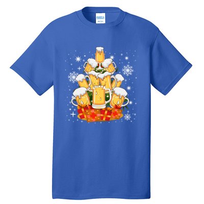 Christmas Fir Tree With Beer Ugly Xmas Beer Gift Tall T-Shirt