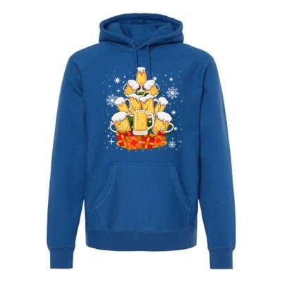 Christmas Fir Tree With Beer Ugly Xmas Beer Gift Premium Hoodie