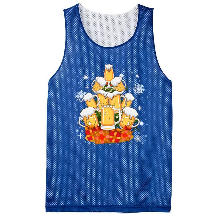 Christmas Fir Tree With Beer Ugly Xmas Beer Gift Mesh Reversible Basketball Jersey Tank