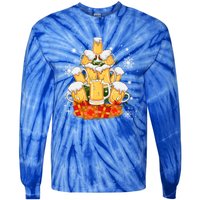 Christmas Fir Tree With Beer Ugly Xmas Beer Gift Tie-Dye Long Sleeve Shirt