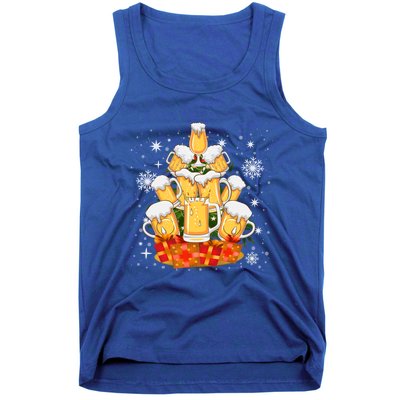 Christmas Fir Tree With Beer Ugly Xmas Beer Gift Tank Top