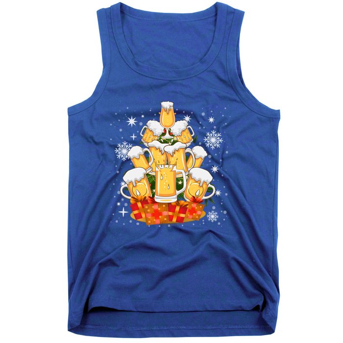 Christmas Fir Tree With Beer Ugly Xmas Beer Gift Tank Top